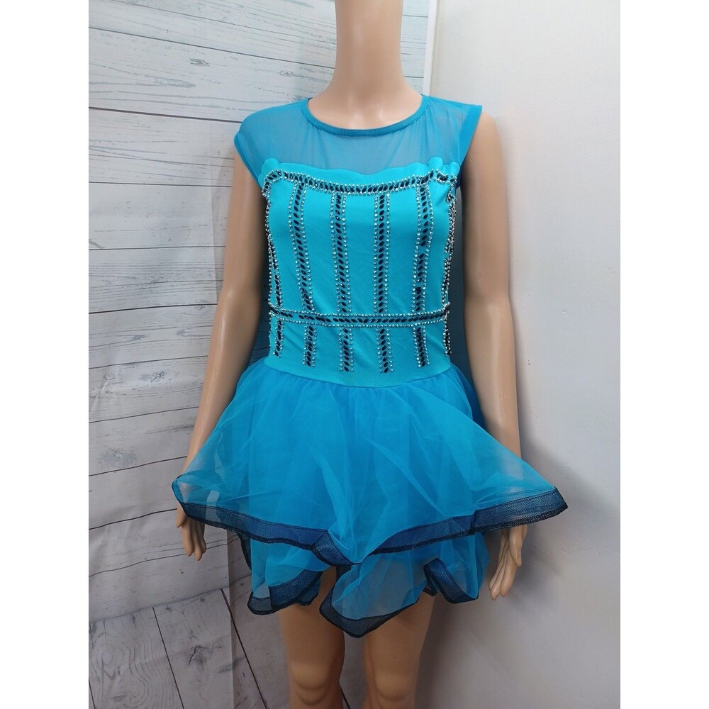 A Wish Come True Dance Leotard Adult M MA Blue Gymnastic Ballerina